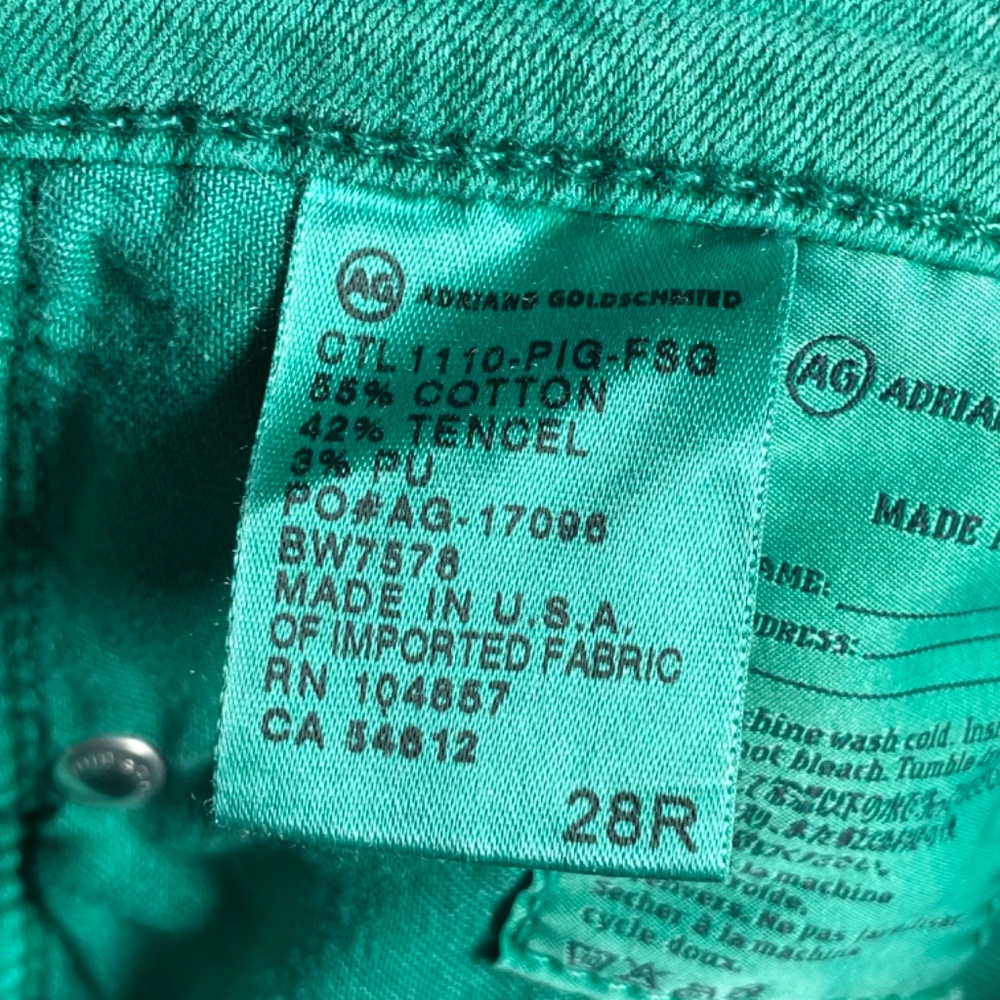 Adriano Goldschmied Jeans Womens 28 green denim skinny straight designer casual - Picture 6 of 10
